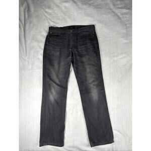 Lucky Brand Jeans Men's 34x32 Faded Black Distressed 121 Heritage Slim Denim